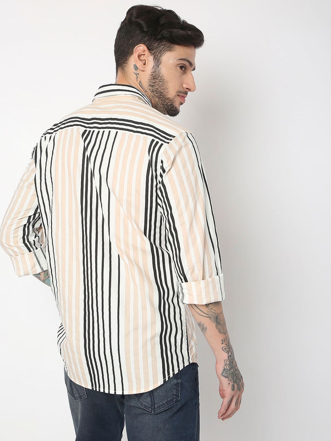 Regular Fit Full Sleeve Stripes Shirts