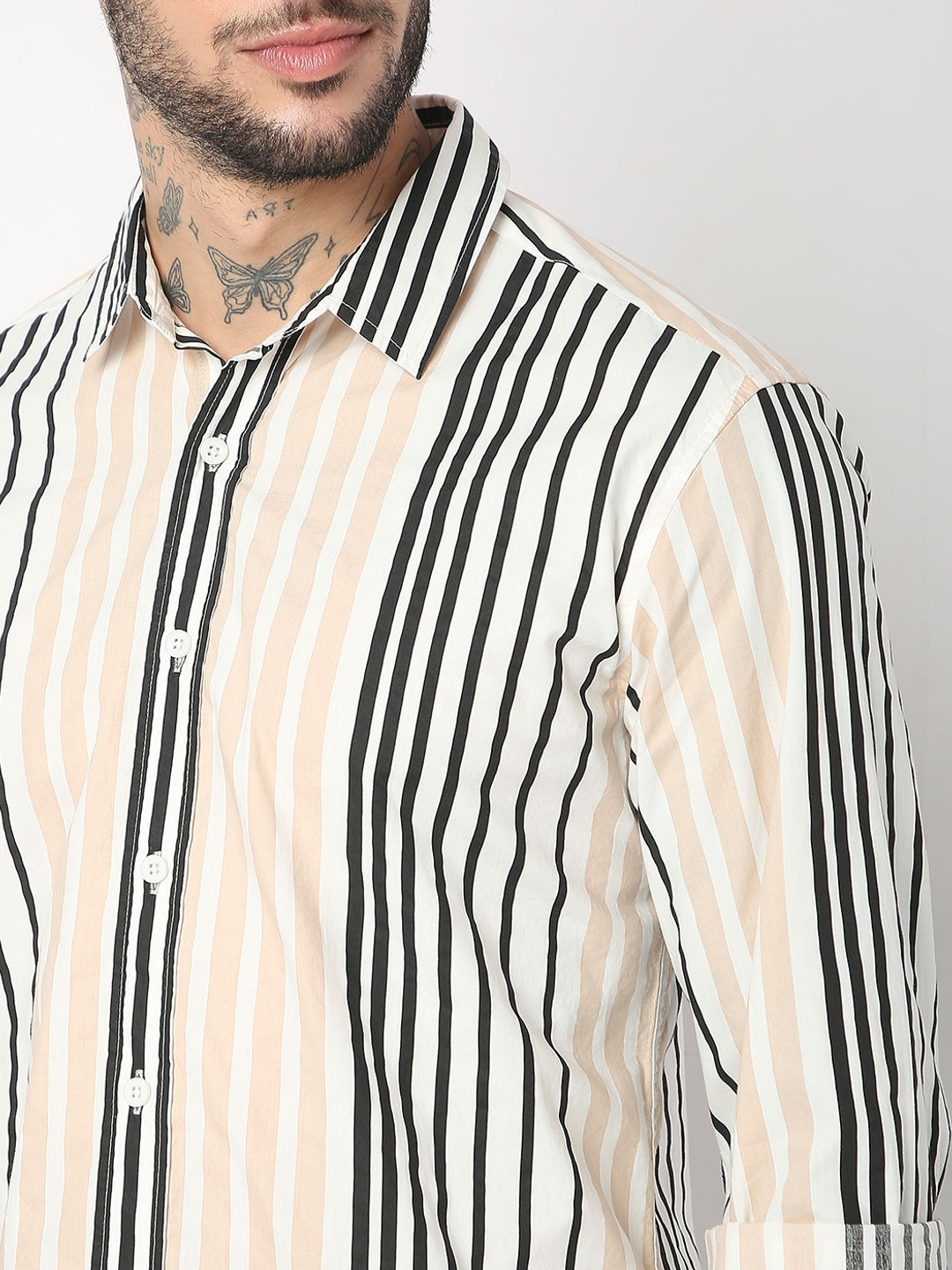 Regular Fit Full Sleeve Stripes Shirts