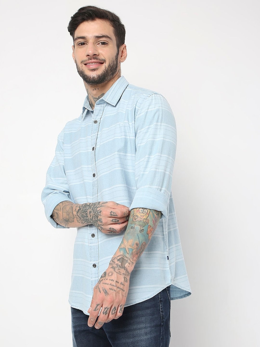 Regular Fit Full Sleeve Stripes Shirts