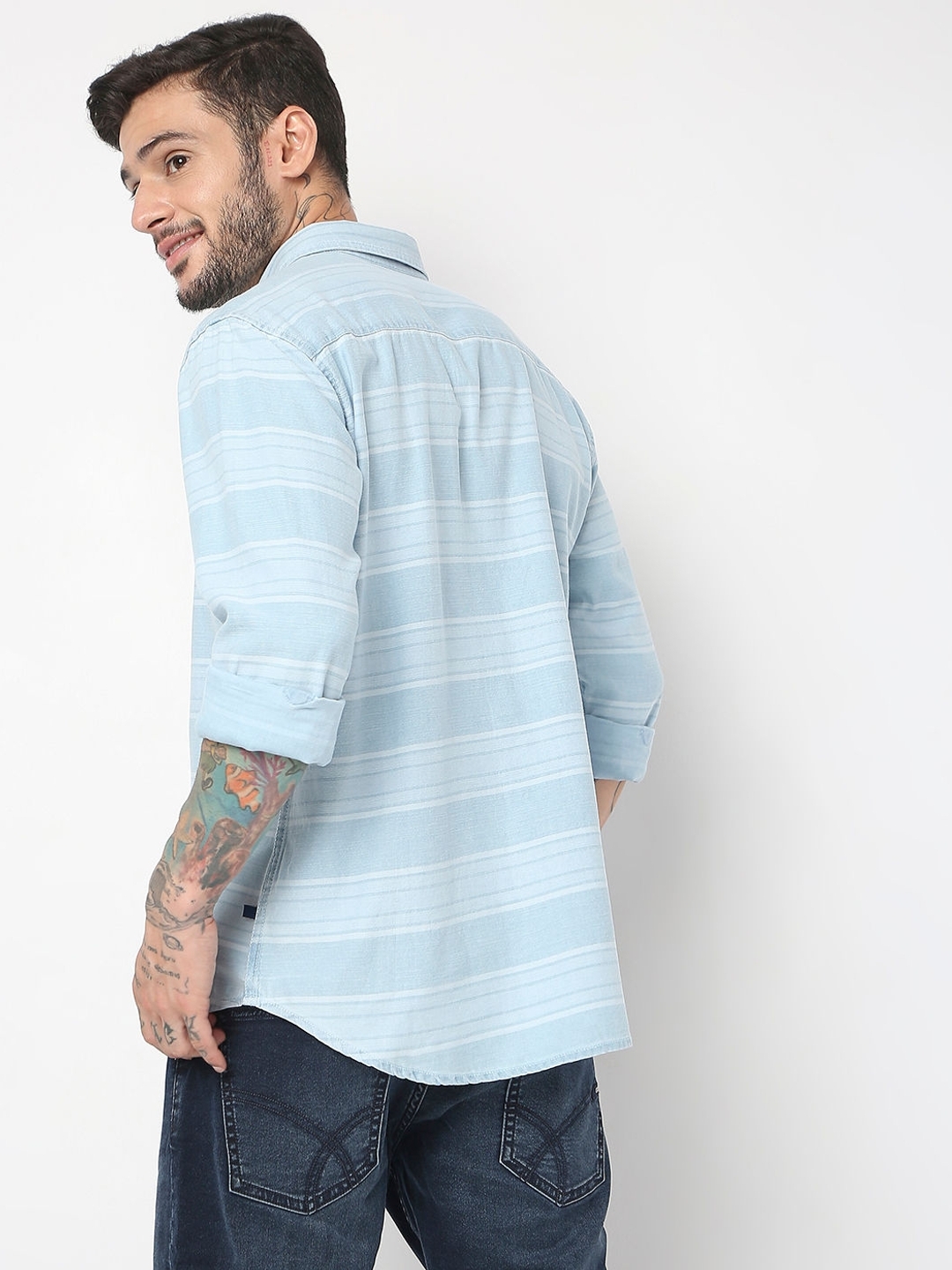 Regular Fit Full Sleeve Stripes Shirts