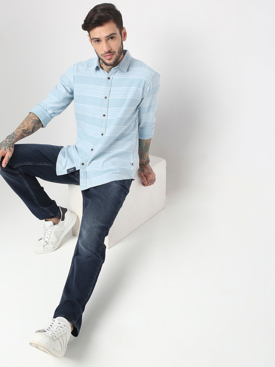 Regular Fit Full Sleeve Stripes Shirts