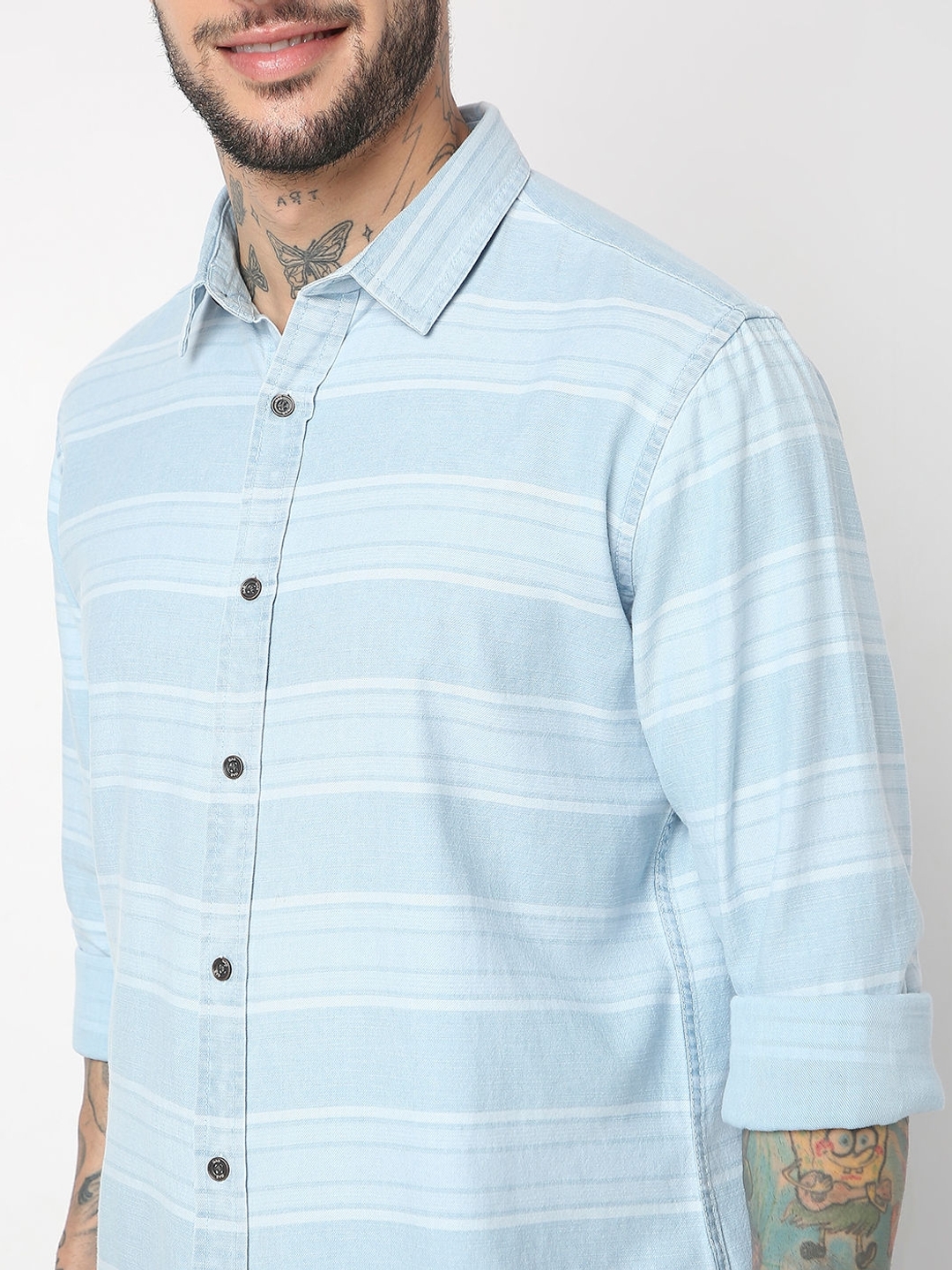 Regular Fit Full Sleeve Stripes Shirts