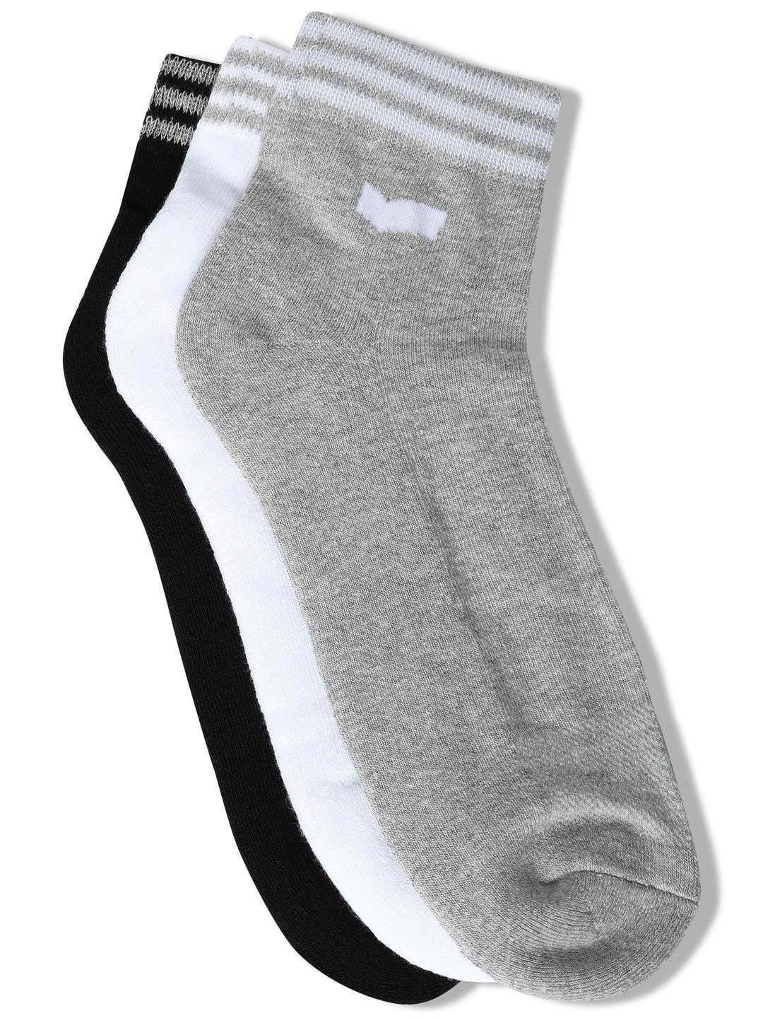 OHAN IN Black/White/Grey Stripe Socks (Pack of 3)