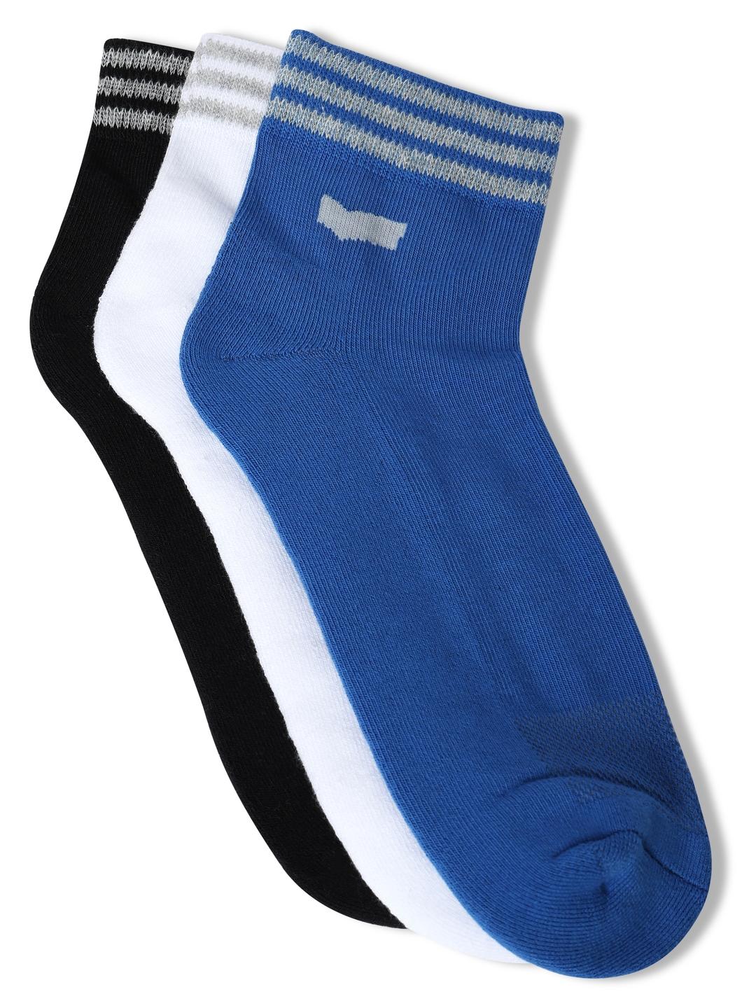 OHAN IN Black/White/Blue Stripe Socks (Pack of 3)