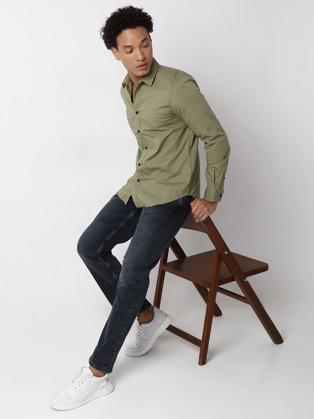 Regular Fit Full Sleeve Solid Cotton Lycra Shirts