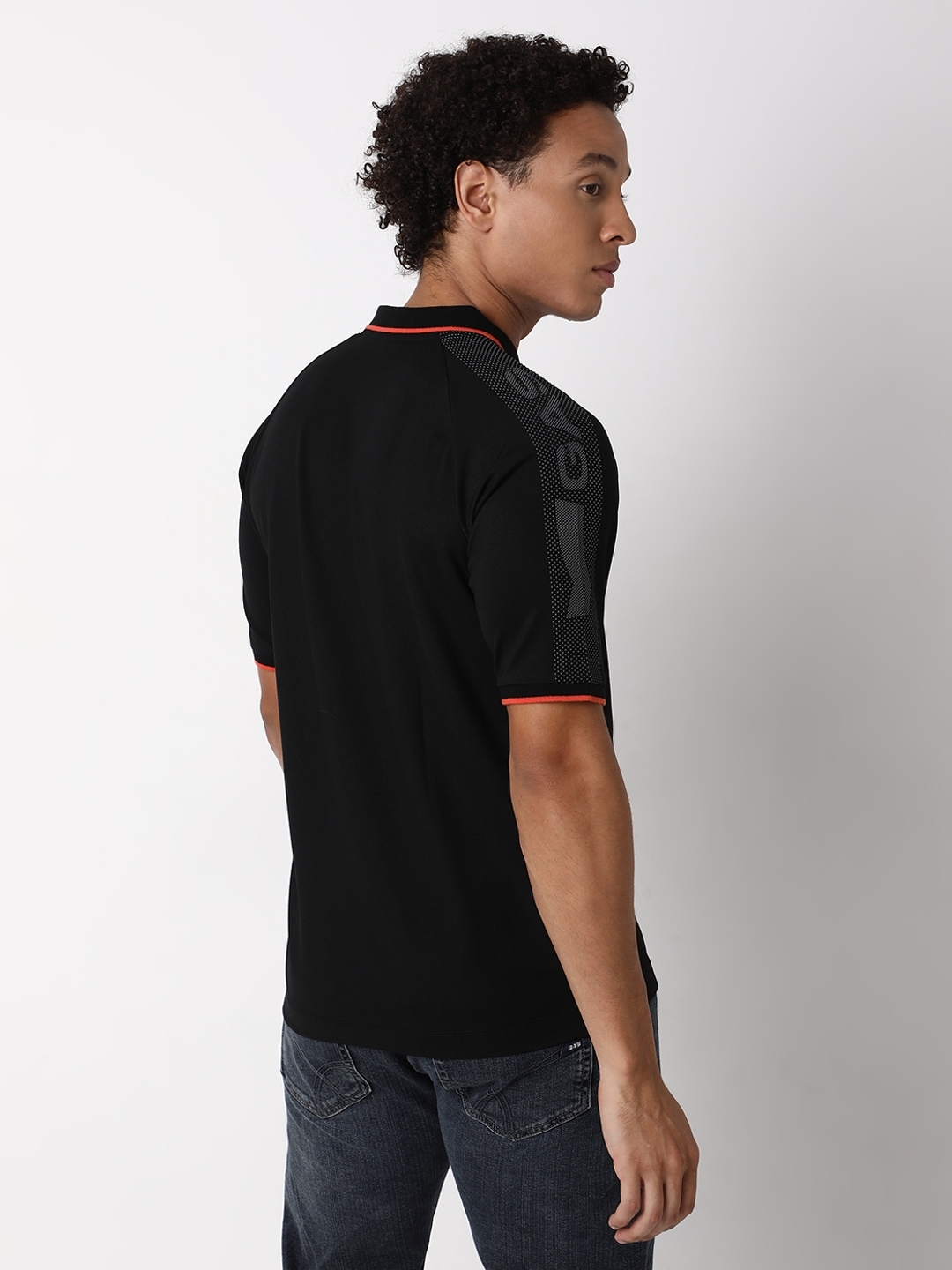 Slim Fit Half Sleeve Solid Nylon Polo T-Shirt