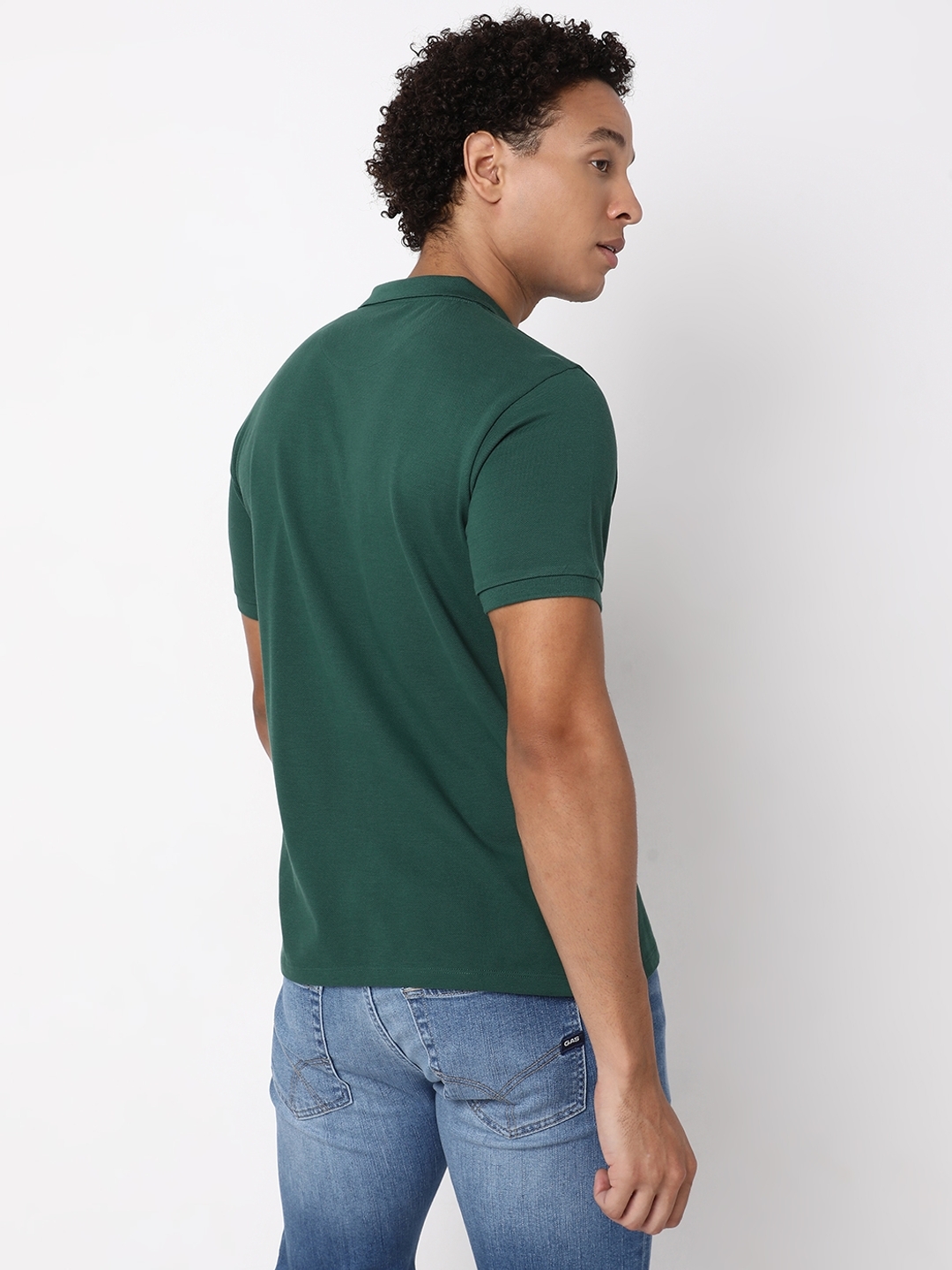 Regular Fit Half Sleeve Solid Cotton Polo T-Shirt