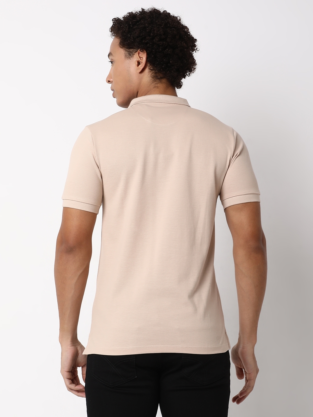 Regular Fit Half Sleeve Solid Cotton Polo T-Shirt