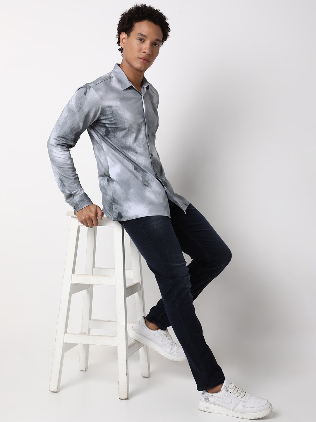 Regular Fit Full-Length Graphic Cotton Lycra Shirts