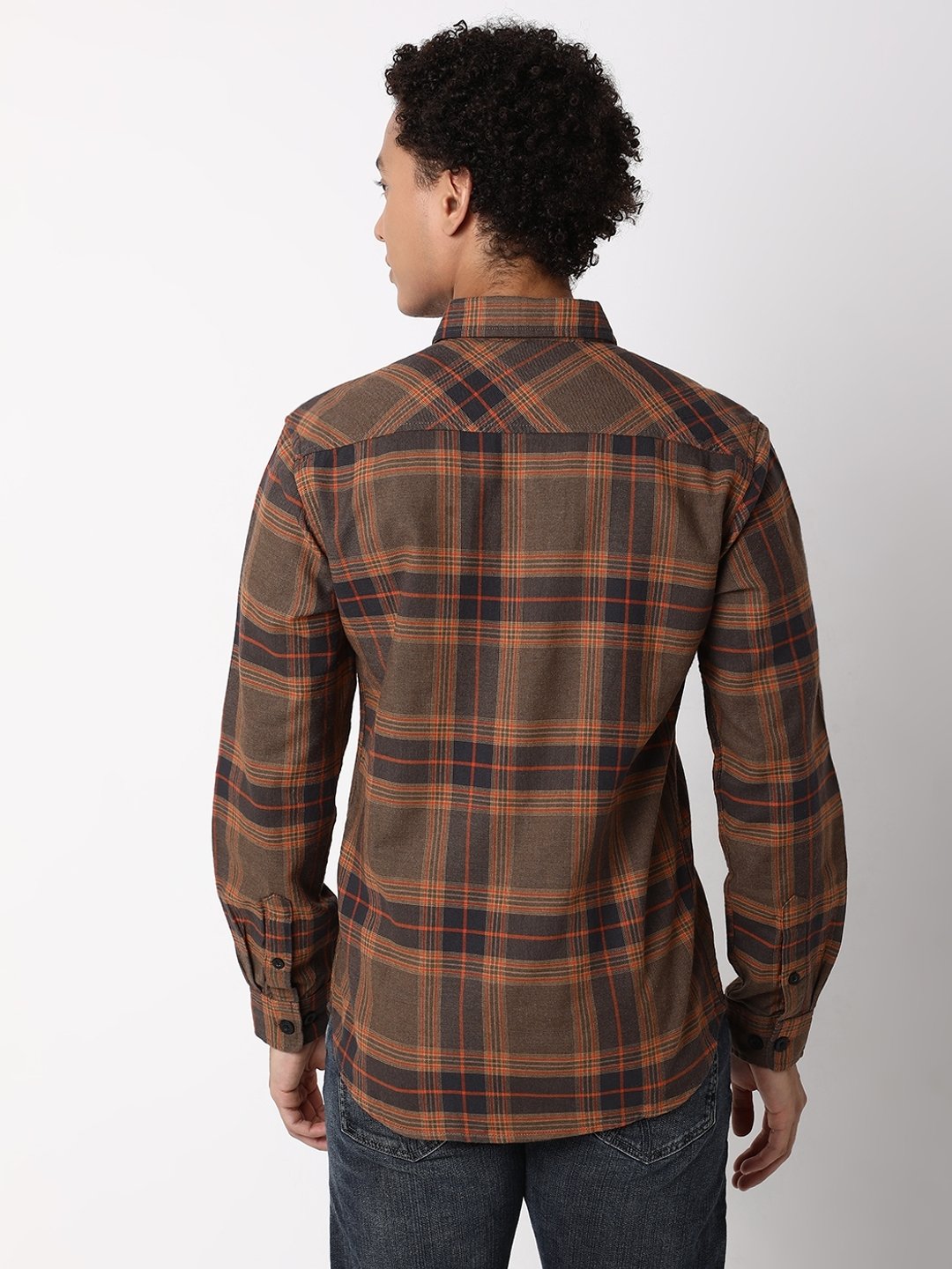 Regular Fit Full Sleeve Checkered Polycotton Shirts