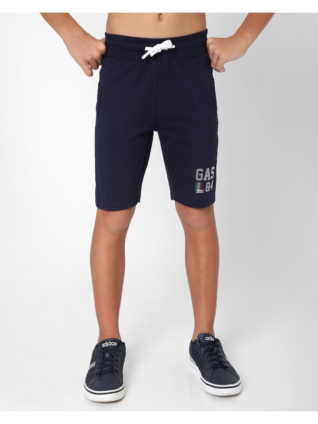 Boy's Logo Print Knit Shorts with Insert Pockets