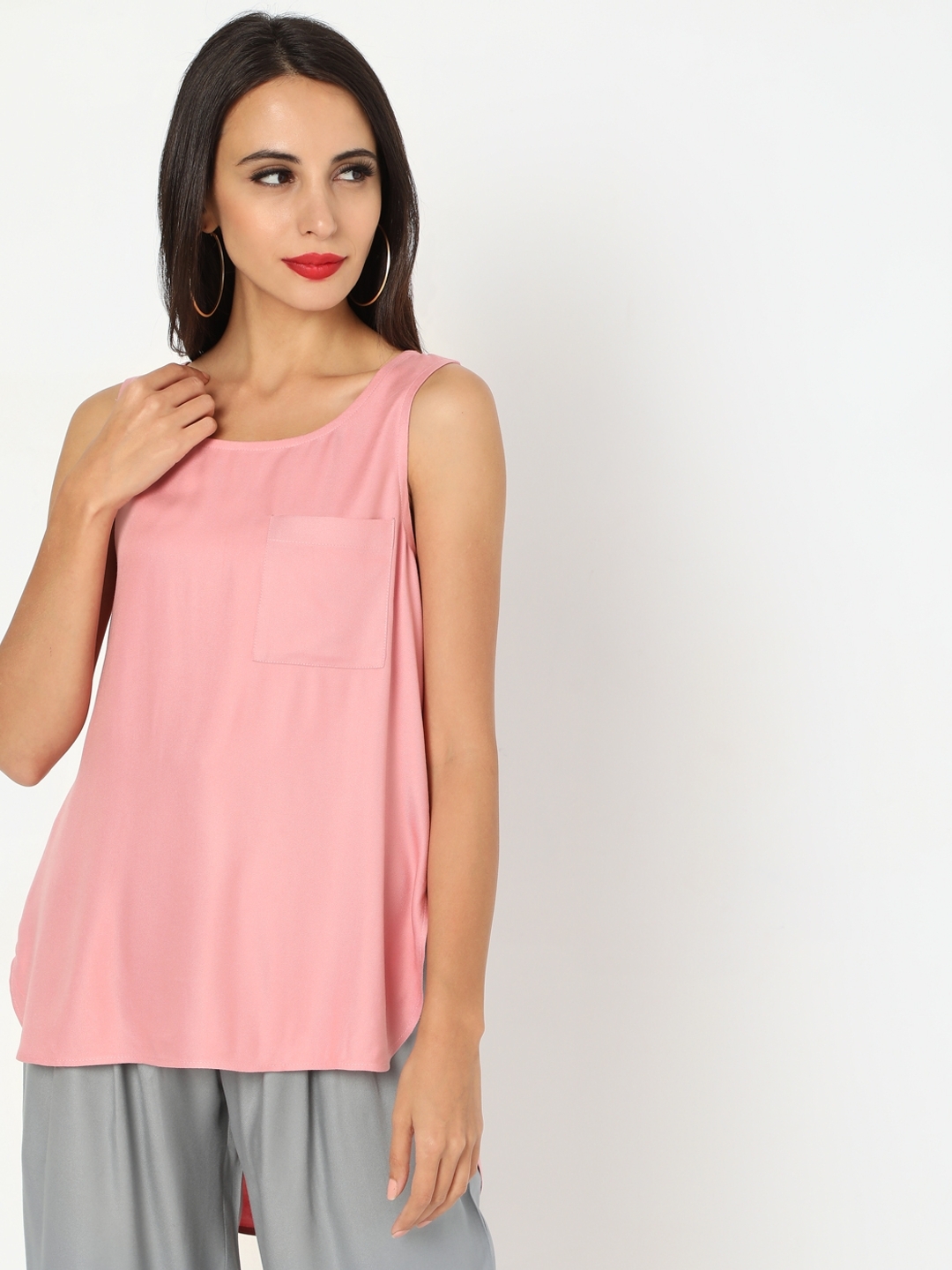 High low sleeveless top online