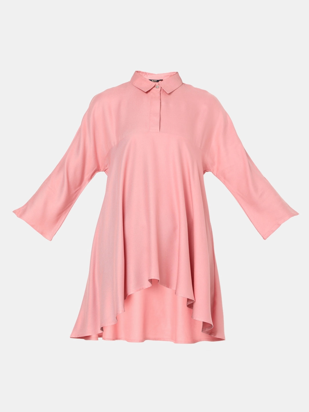 Panelled Shirt with Dipped Hemline