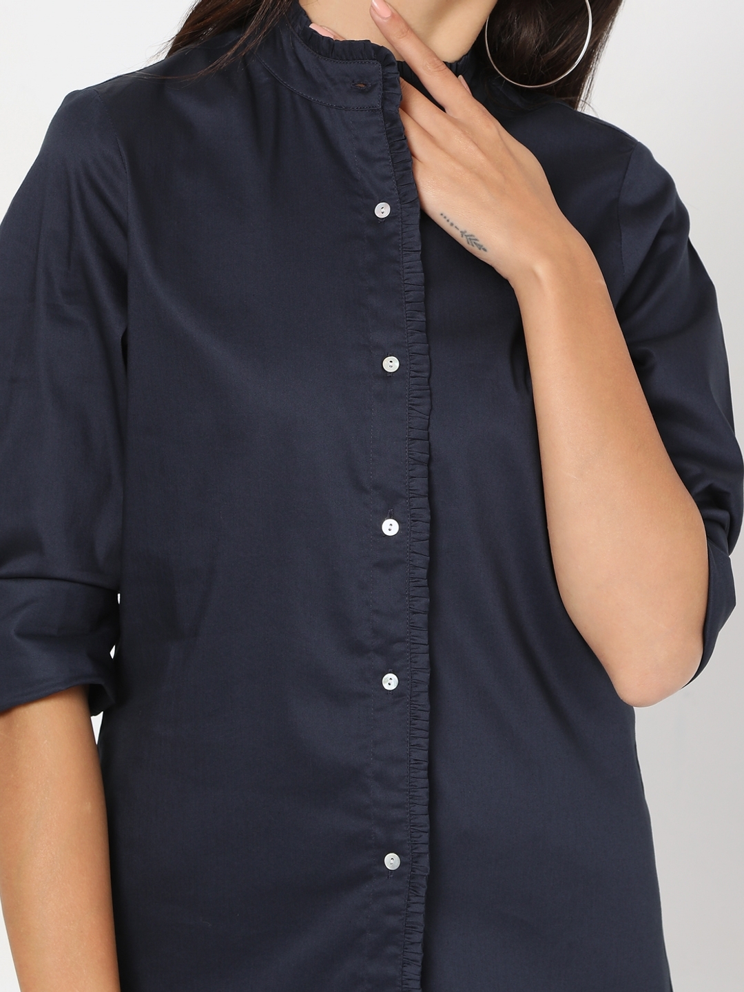 Full Sleeves Shirt with Band Collar