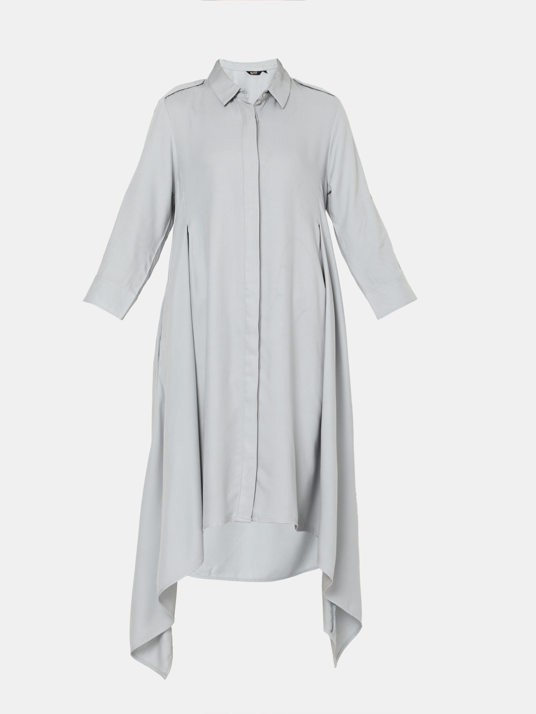 Shirt Dress with Handkerchief Hemline