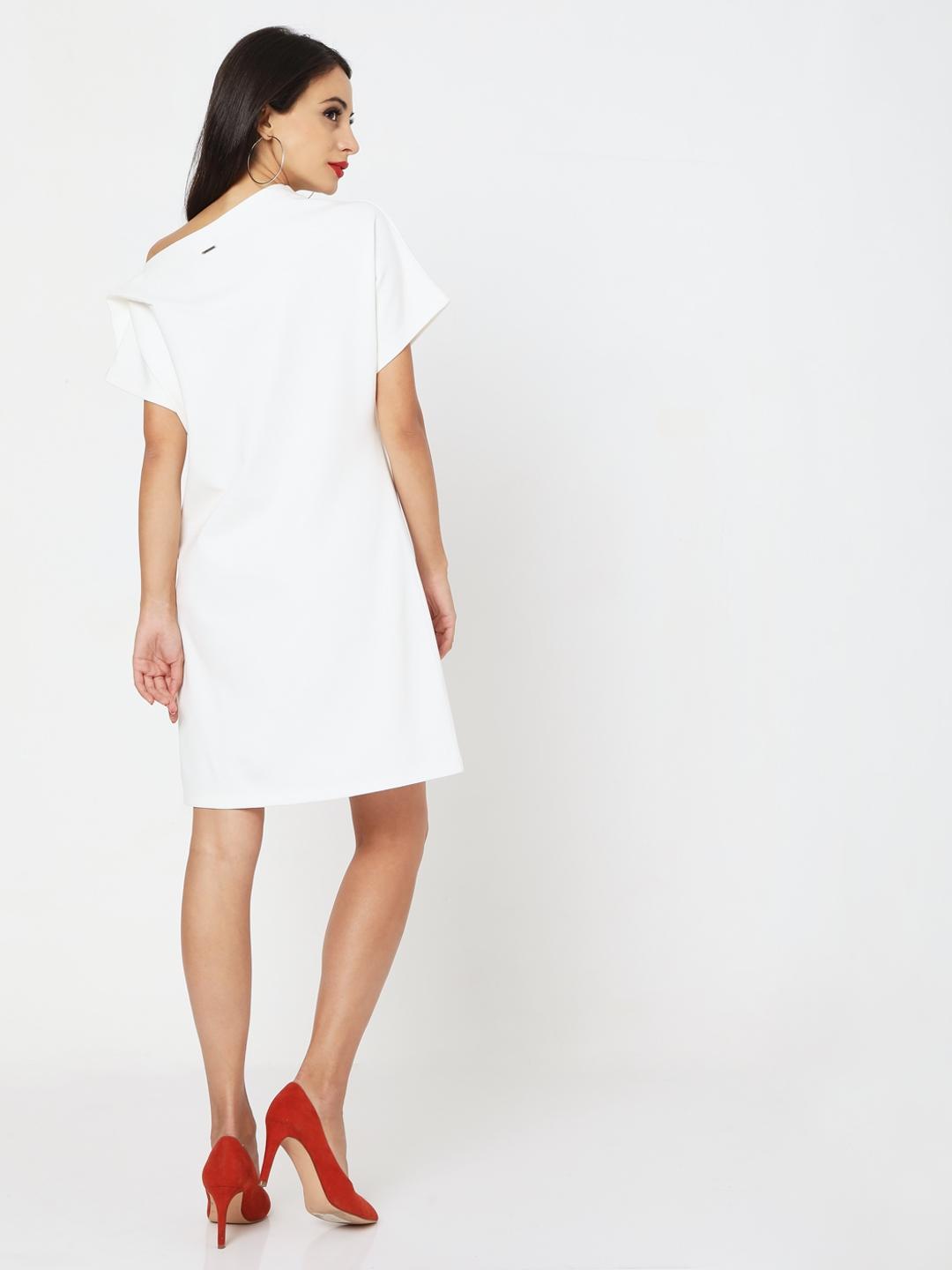 Georgia Shift Dress with Asymmetrical Neckline