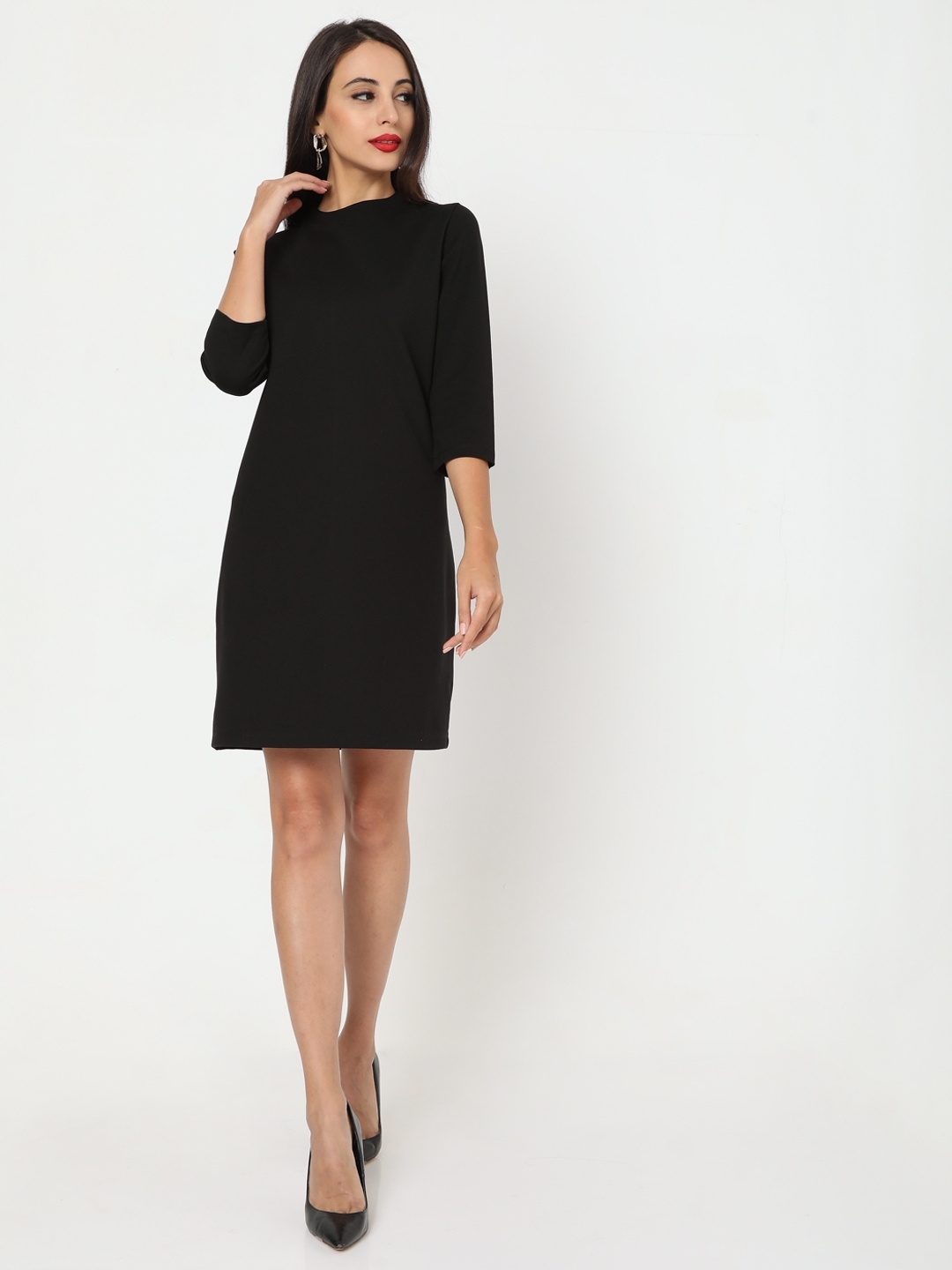 Black Shimmer Fit & Flare Dress