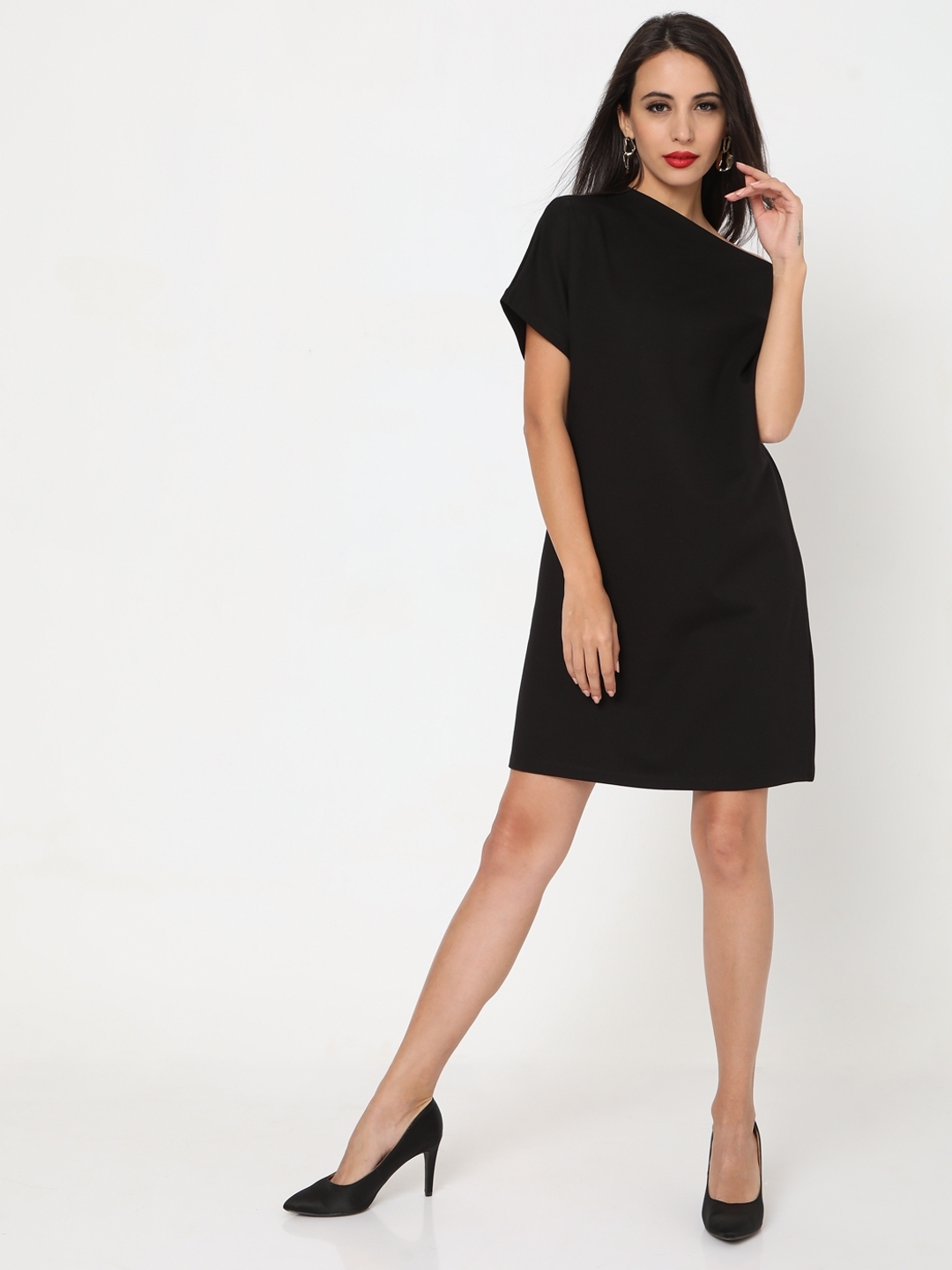 Asymmetrical shift clearance dress