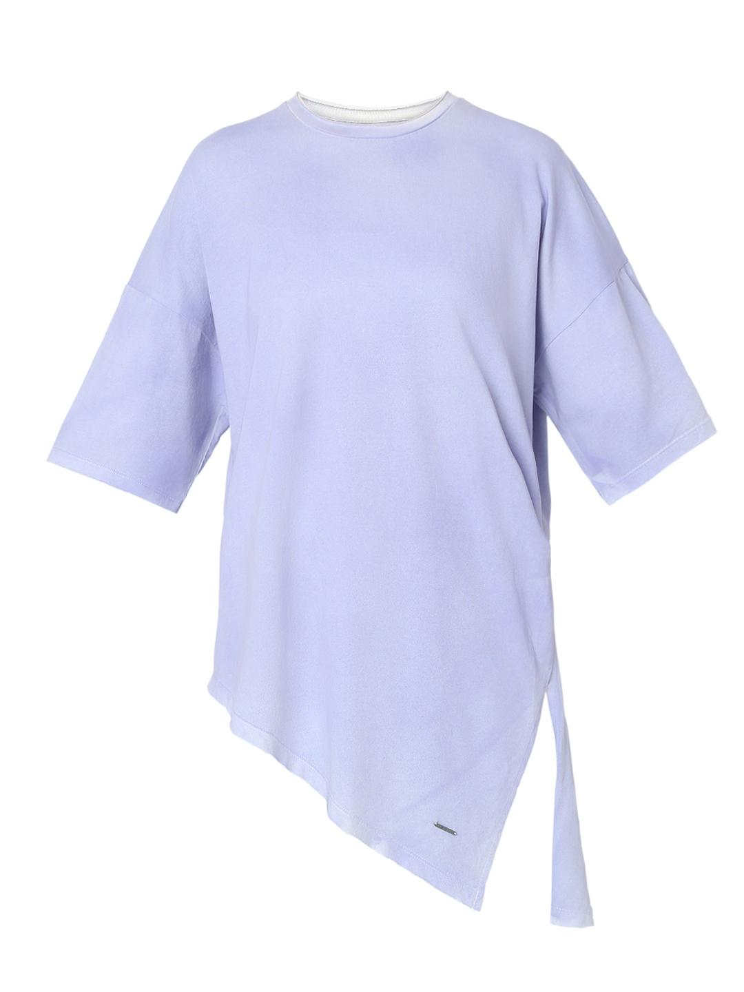 Oversized Round Neck Lavender T-Shirt