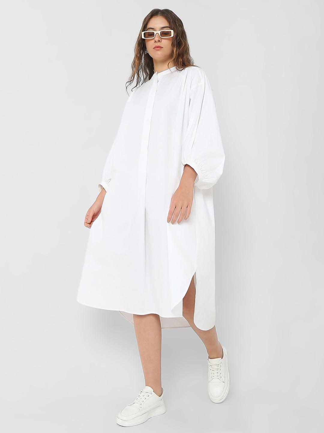 Oversized Mandarin Collar Dress