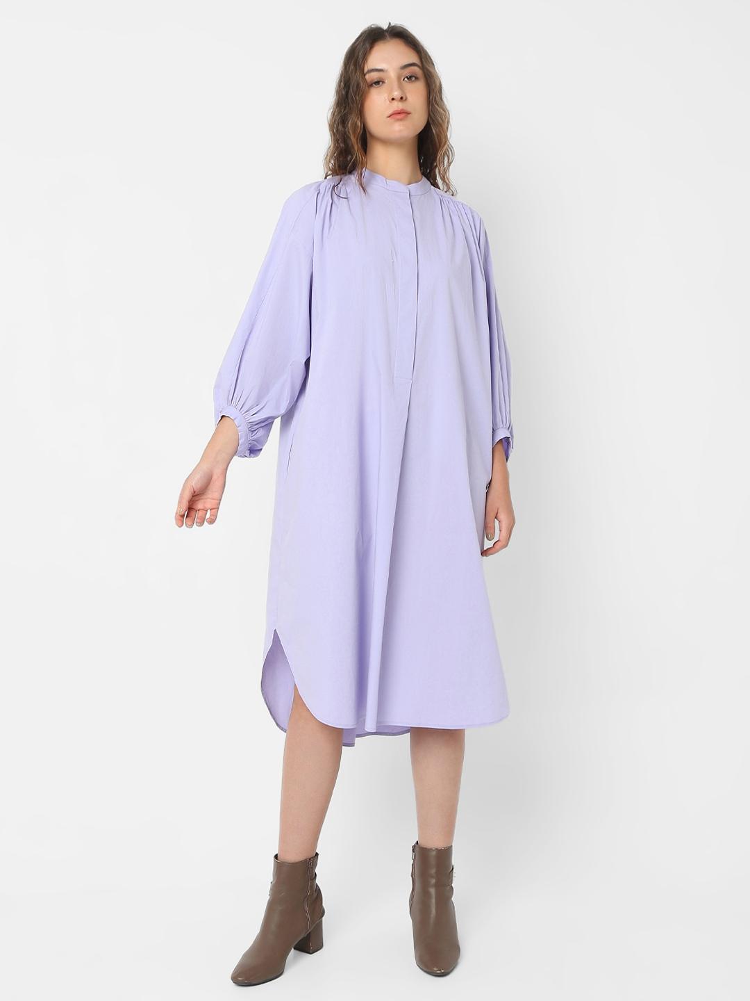 Oversized Mandarin Collar Dress