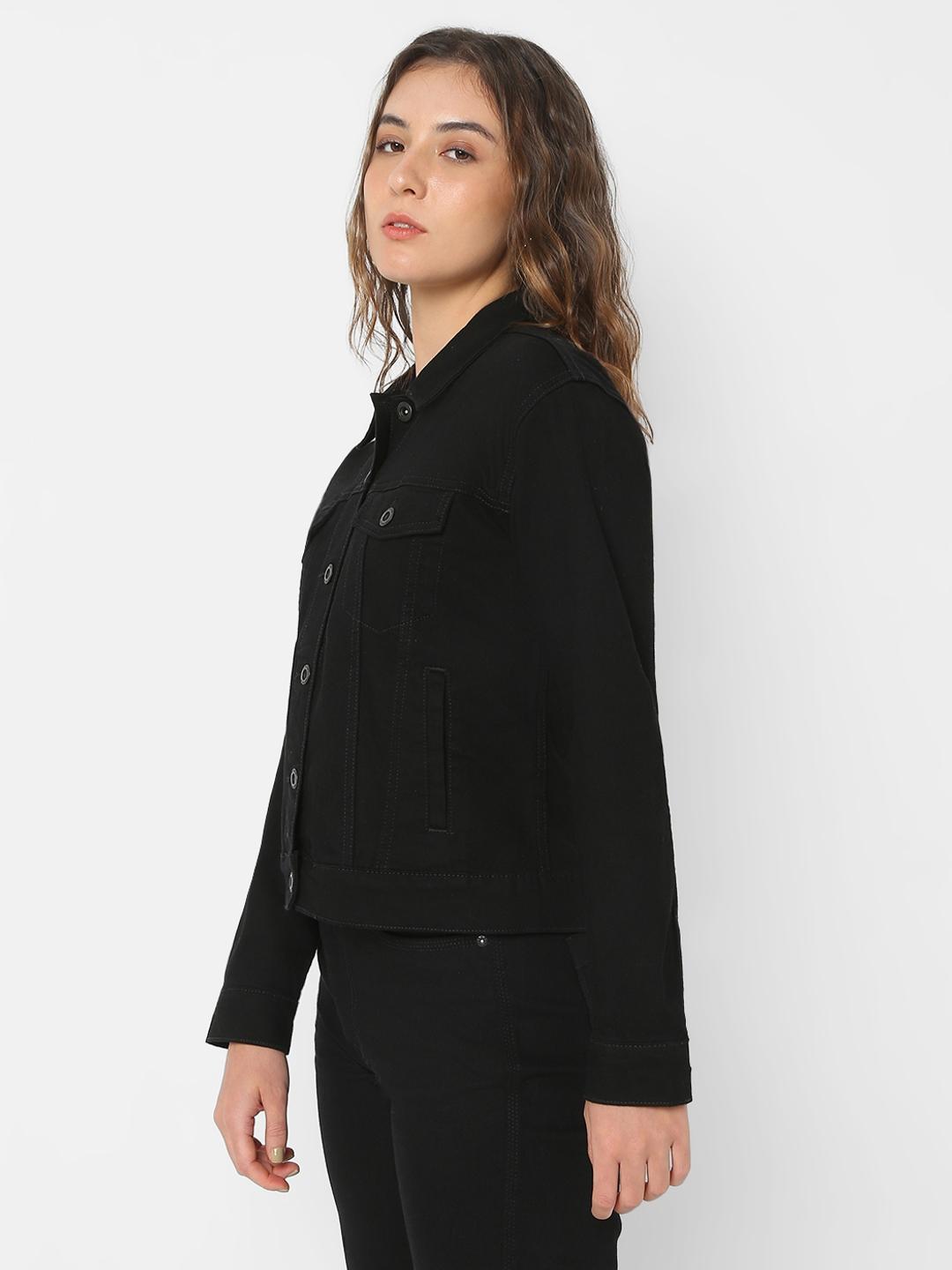 Jet Black Regular Fit Jacket