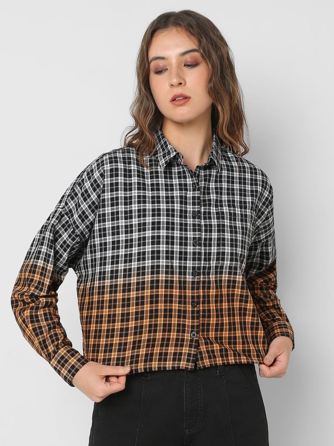 Boxy Fit Classic Collar Black Shirt