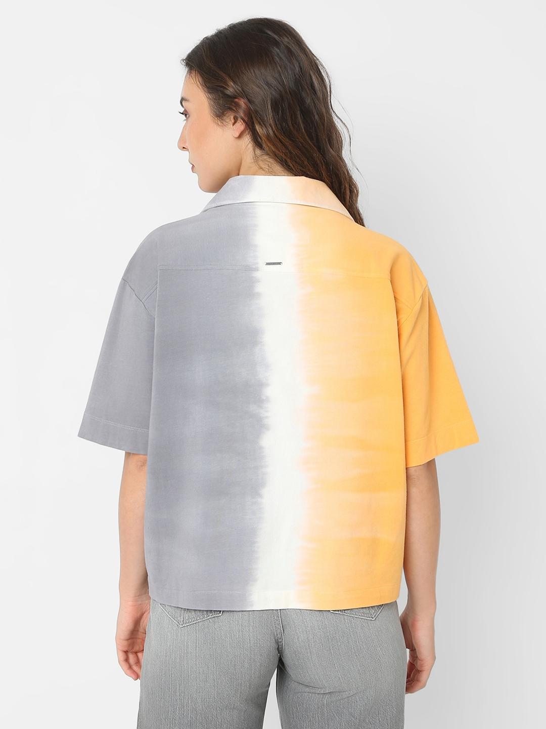 Boxy Fit Ombre Resort Collar Shirt