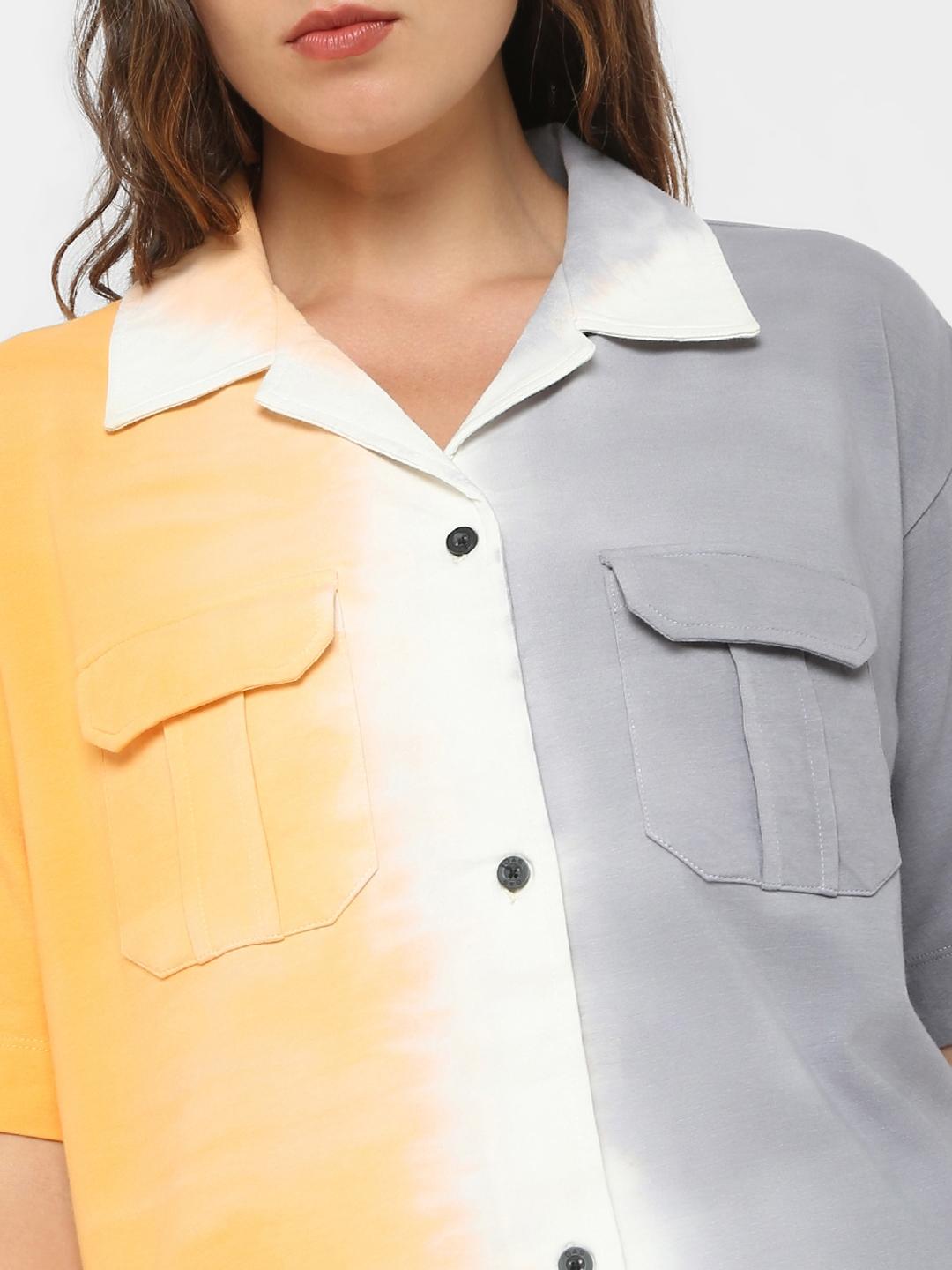 Boxy Fit Ombre Resort Collar Shirt