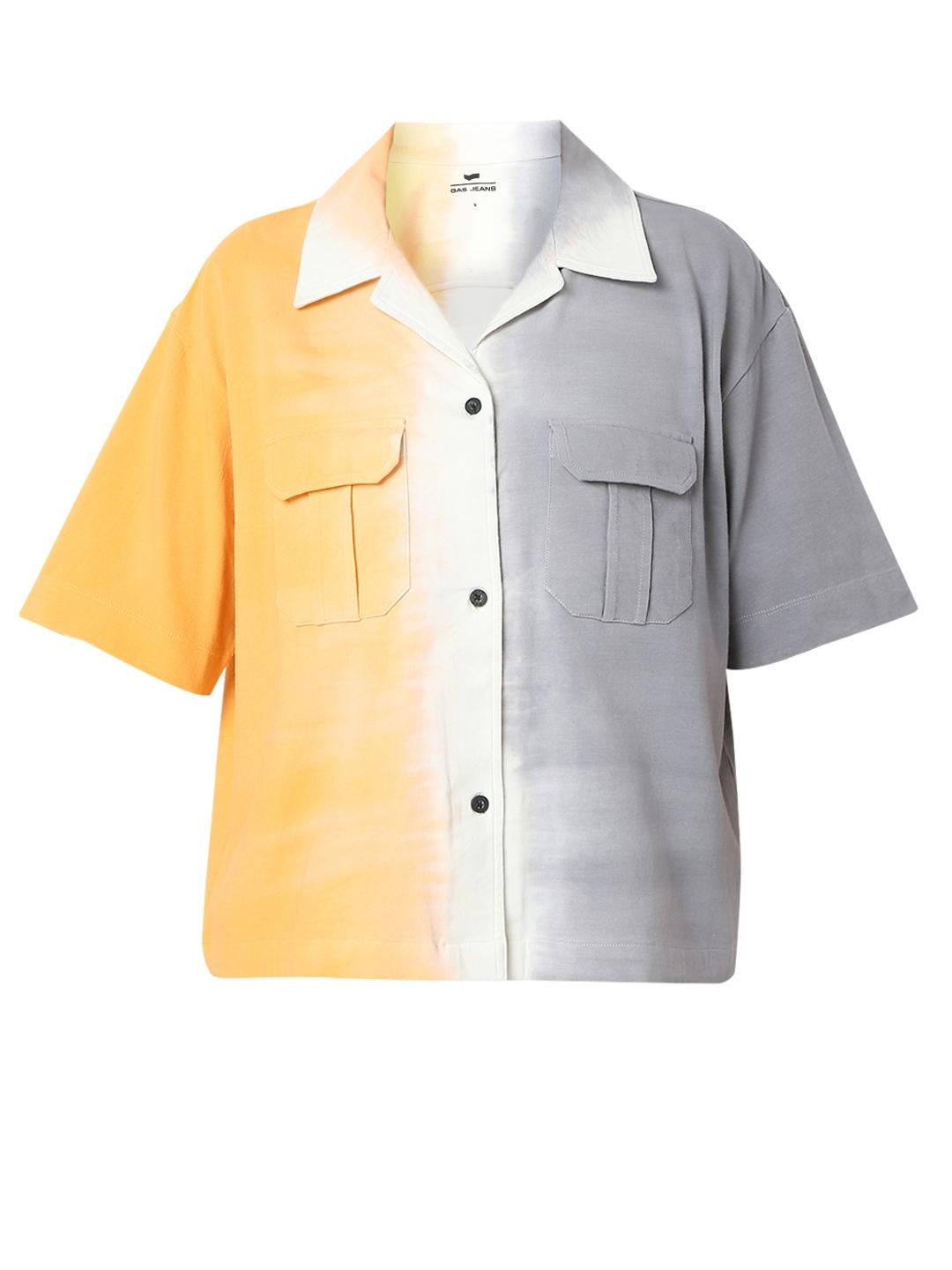 Boxy Fit Ombre Resort Collar Shirt