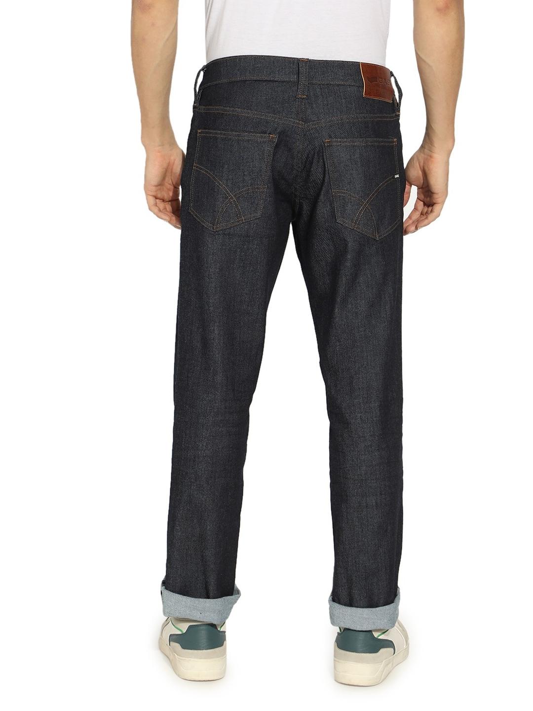 Solid Straight Fit Mid Rise Denim