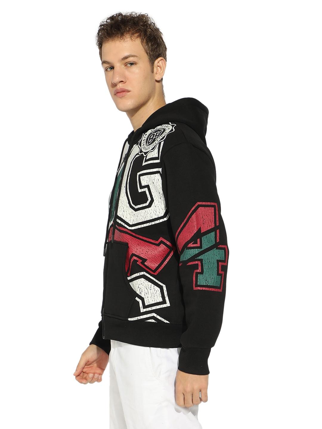 Graphic Print Sweatshirt with Kangaroo Pocket