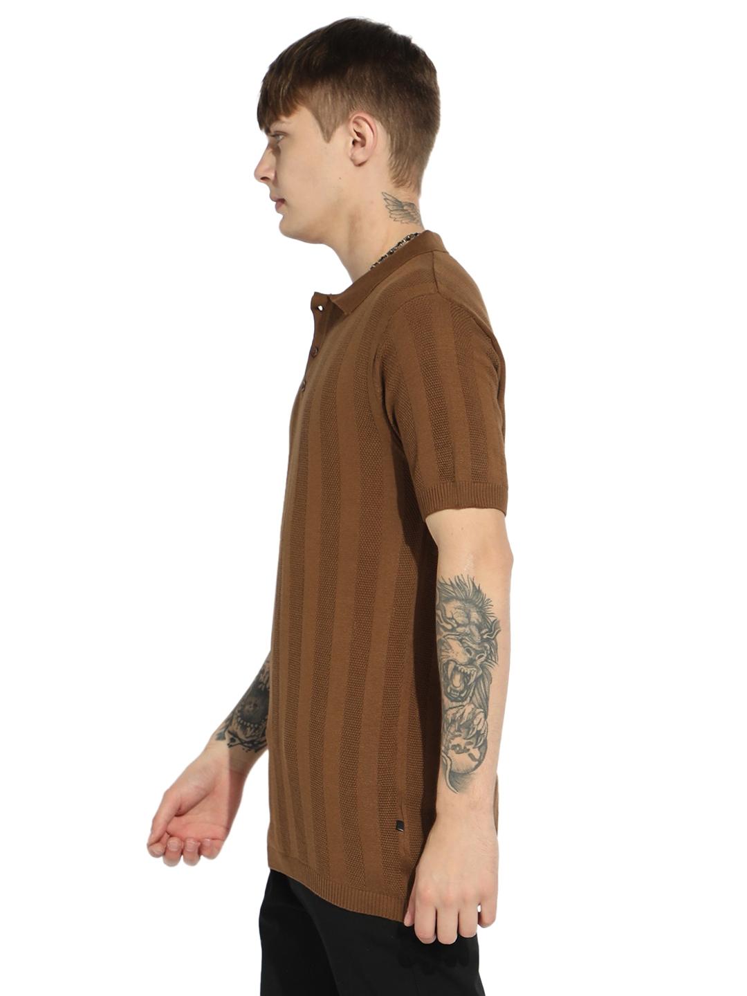 Stylised Neck Short Sleeve Regular Fit Knitwear