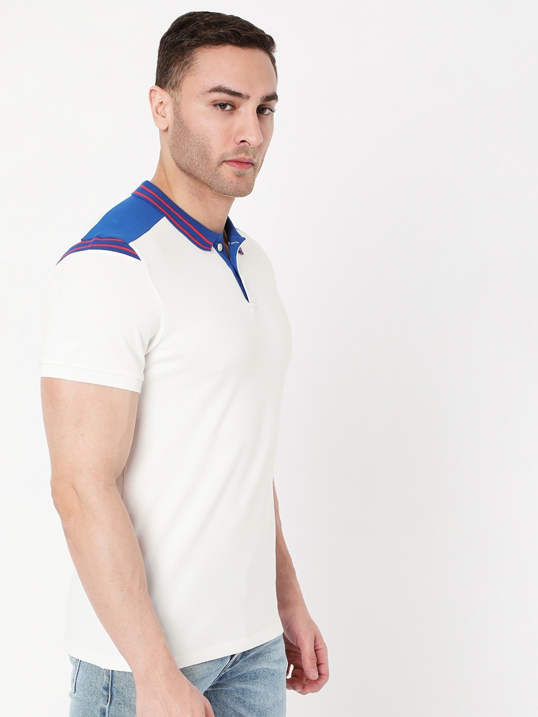 Slim Fit Polo T-shirt with Contrast Detail