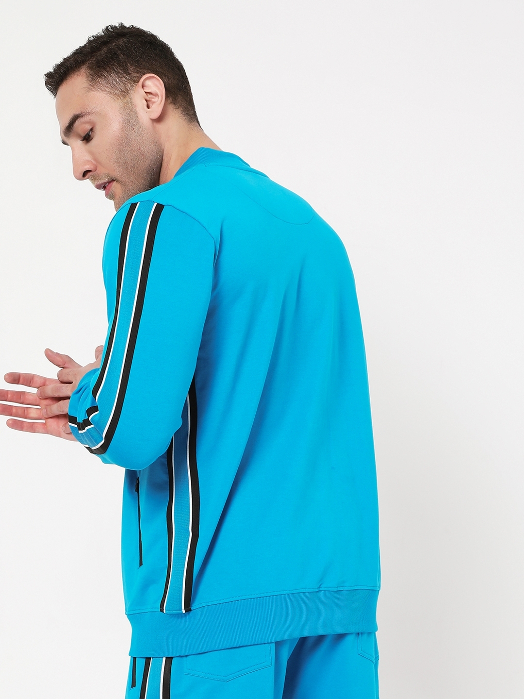 Kurt Zip-Front Sweatshirt with Contrast Taping