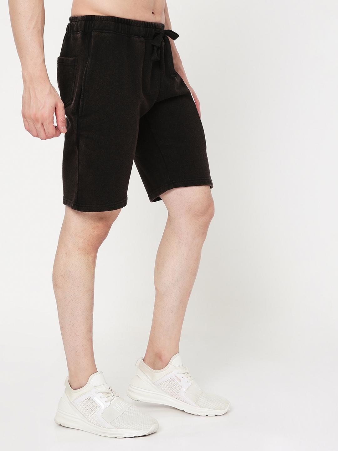 Men's Brand Print Drawstring Shorts with Insert Pockets