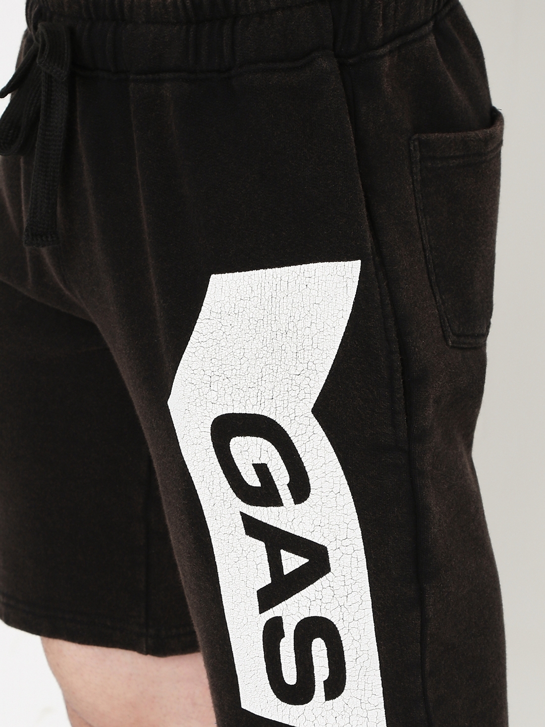 Men's Brand Print Drawstring Shorts with Insert Pockets