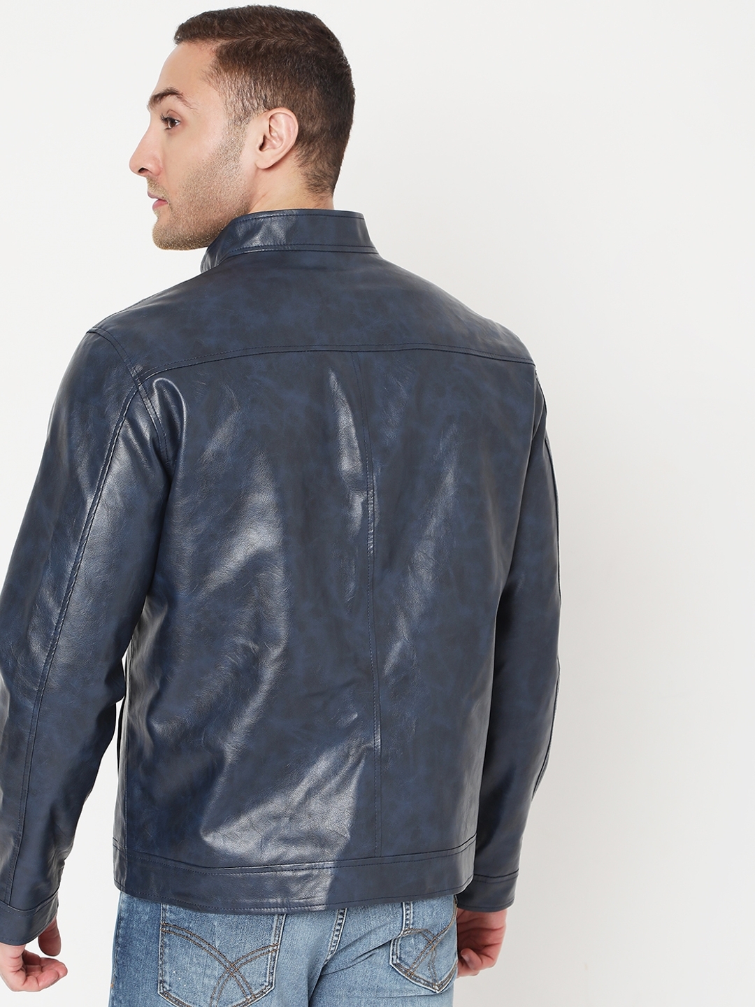 Clean Collared Steel Blue Jacket