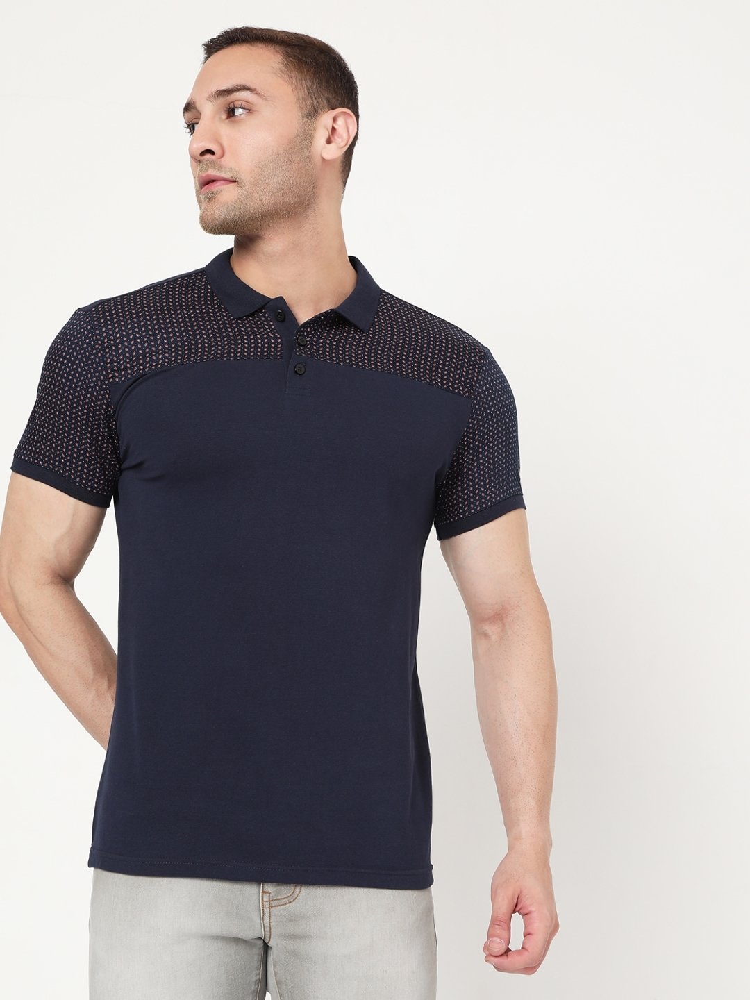 Ralph Slim Fit Polo T-shirt with Printed Yoke