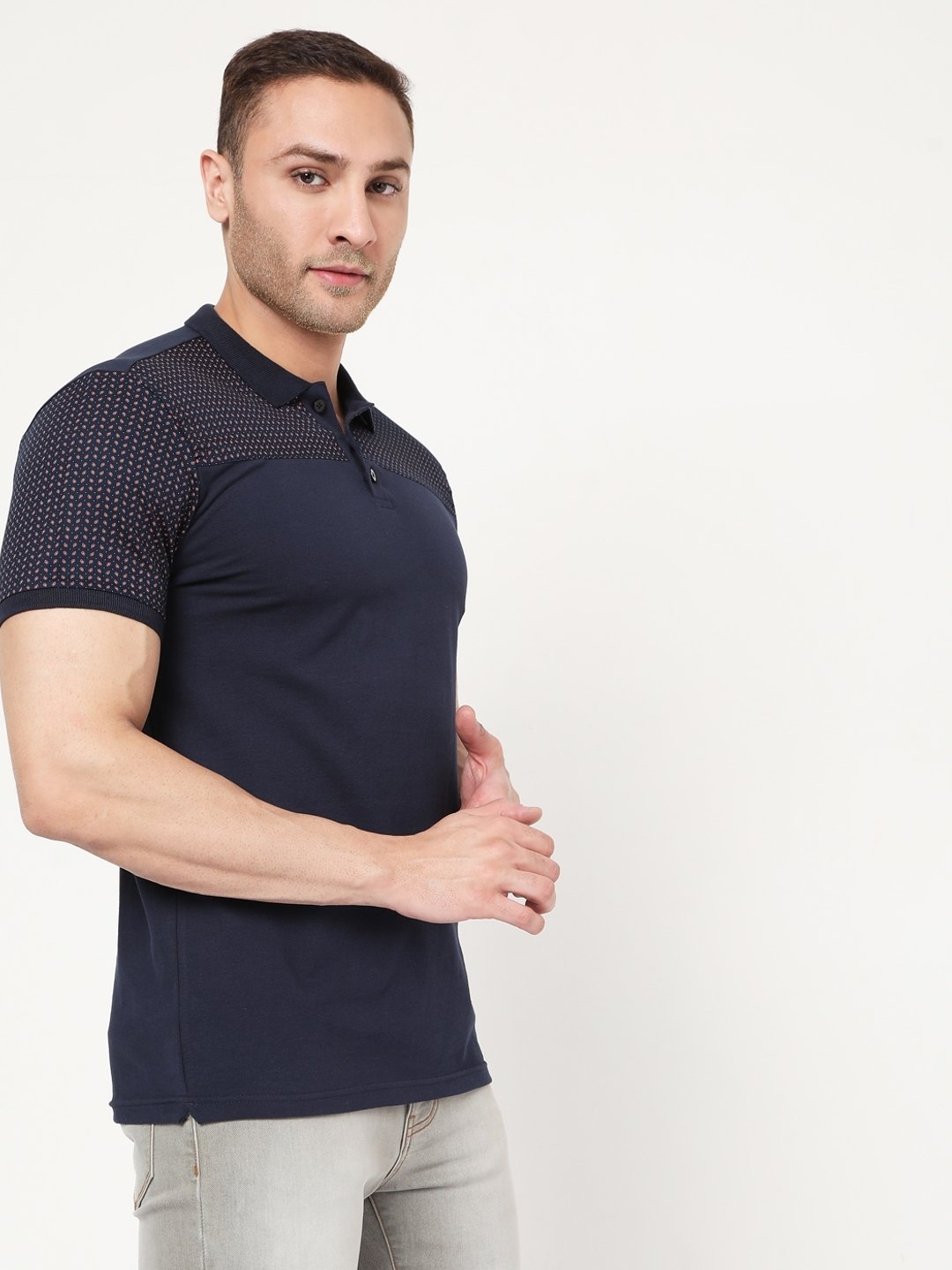 Ralph Slim Fit Polo T-shirt with Printed Yoke