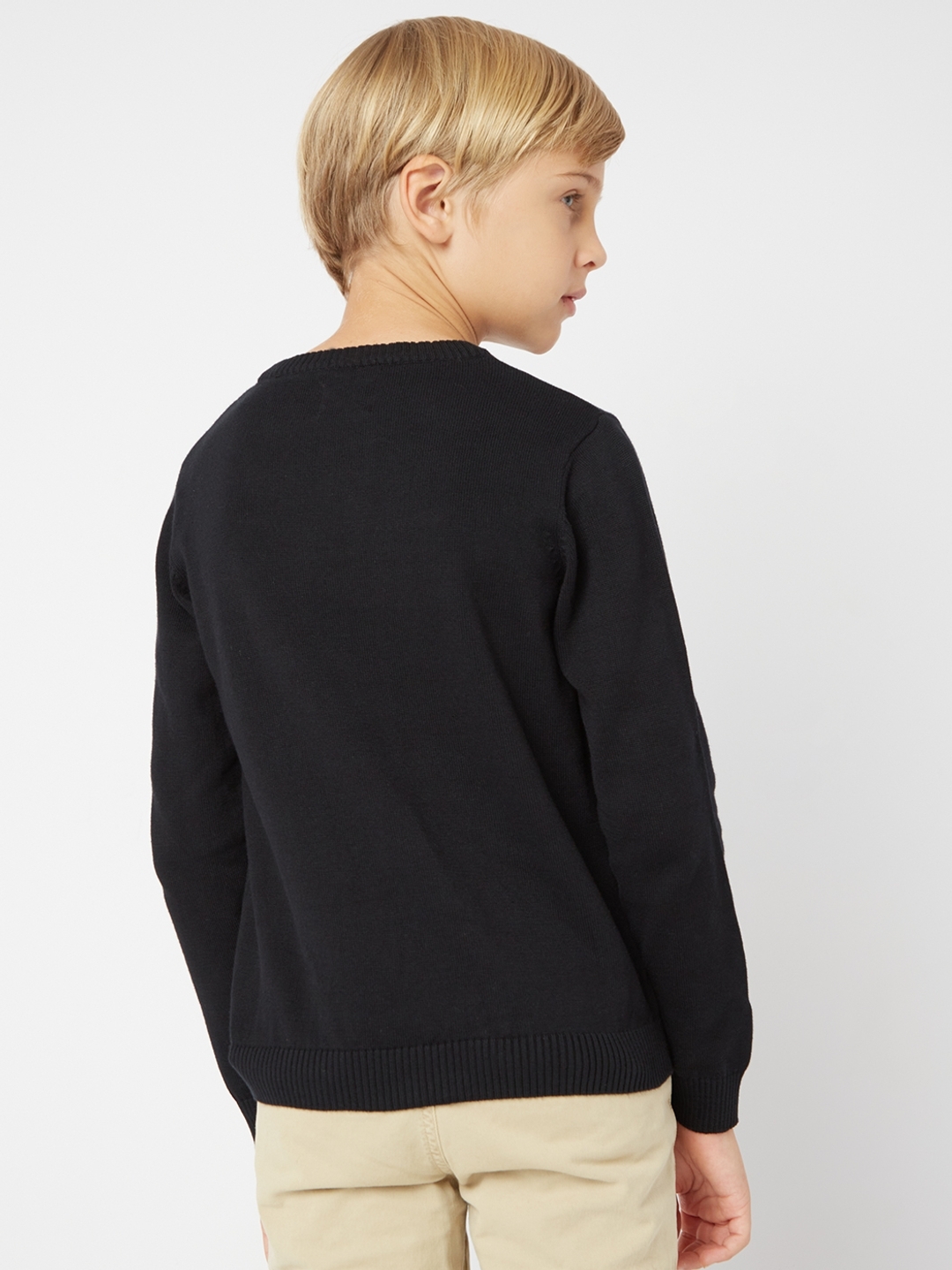 Brand Pattern Crew-Neck Sweater