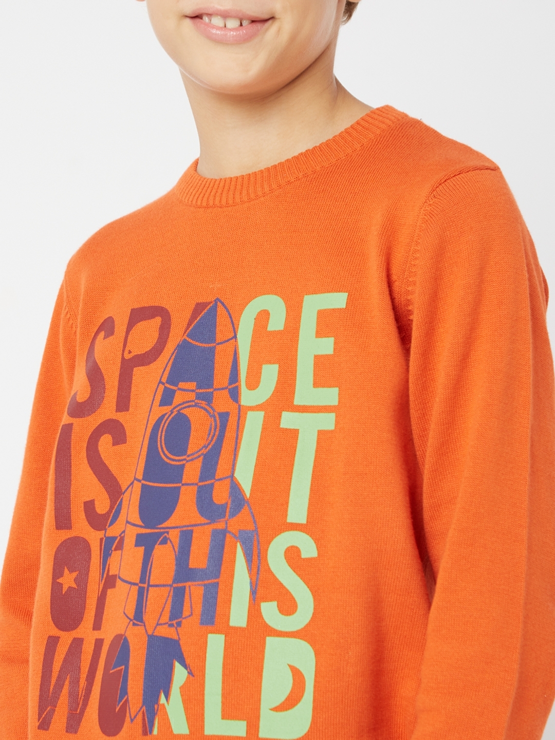 Typographic Print Crew-Neck Sweater