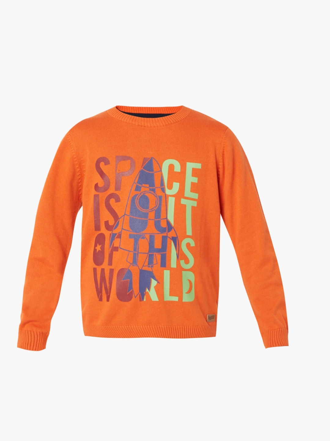 Typographic Print Crew-Neck Sweater