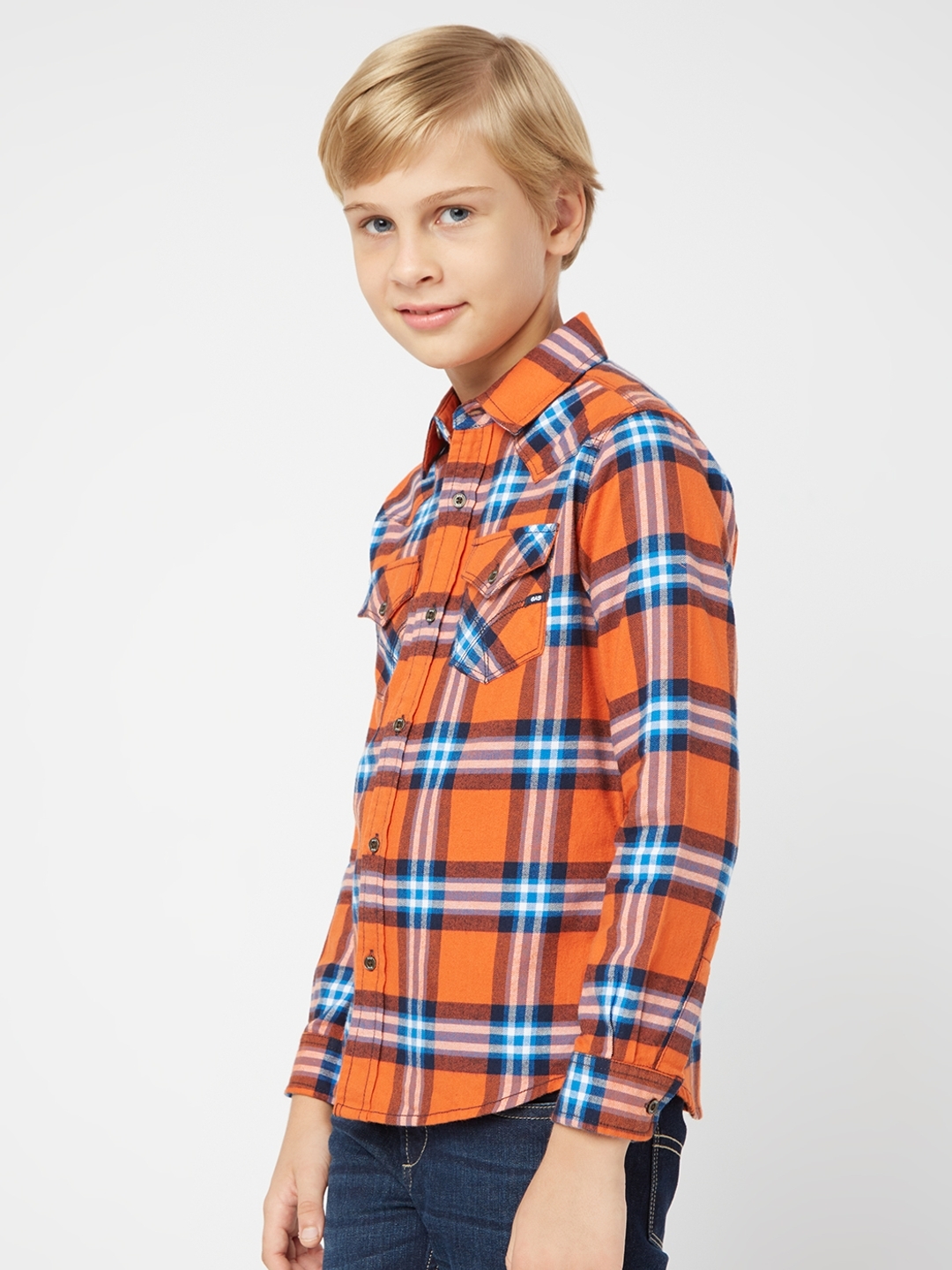 Kant Checked Shirt with Spread Collar