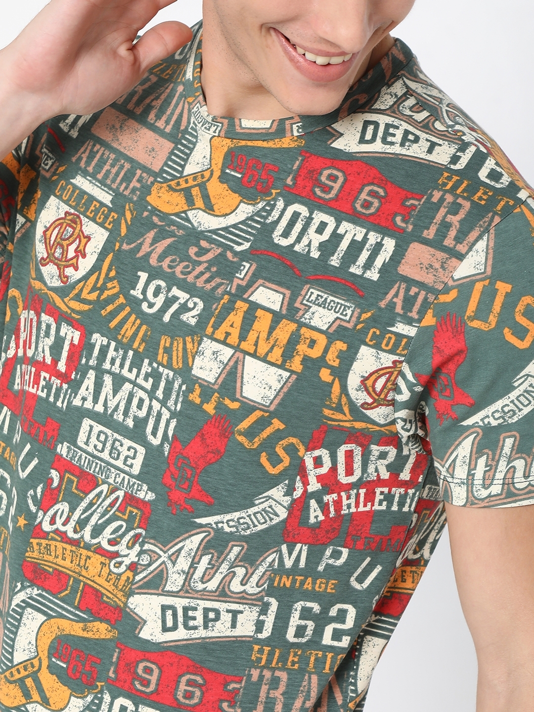 Scuba Type Printed Crew-Neck T-Shirt