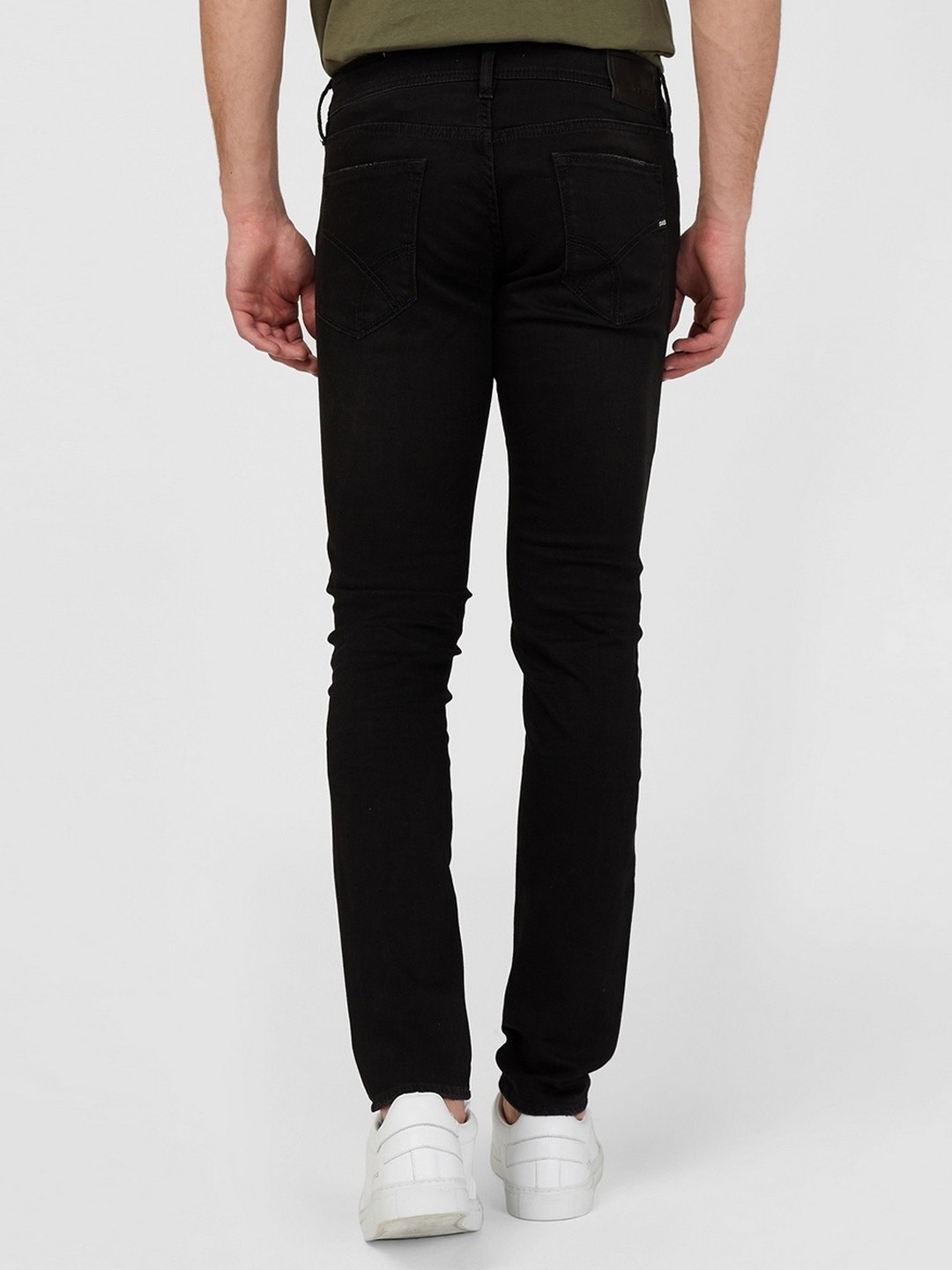 Men's Sax Zip Skinny Fit Black Jeans