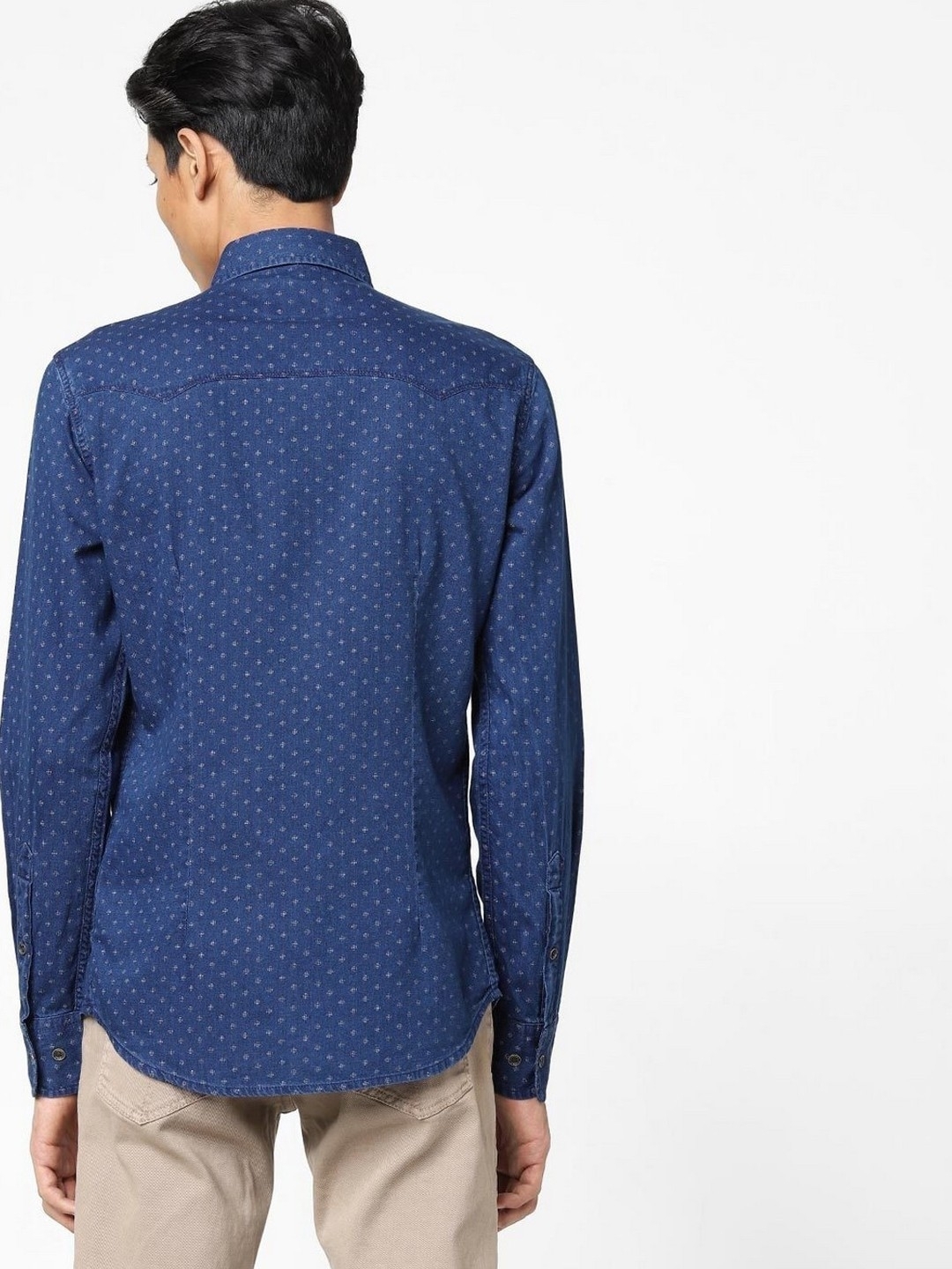 Printed Slim Fit Shirt with Button-Flap Pockets