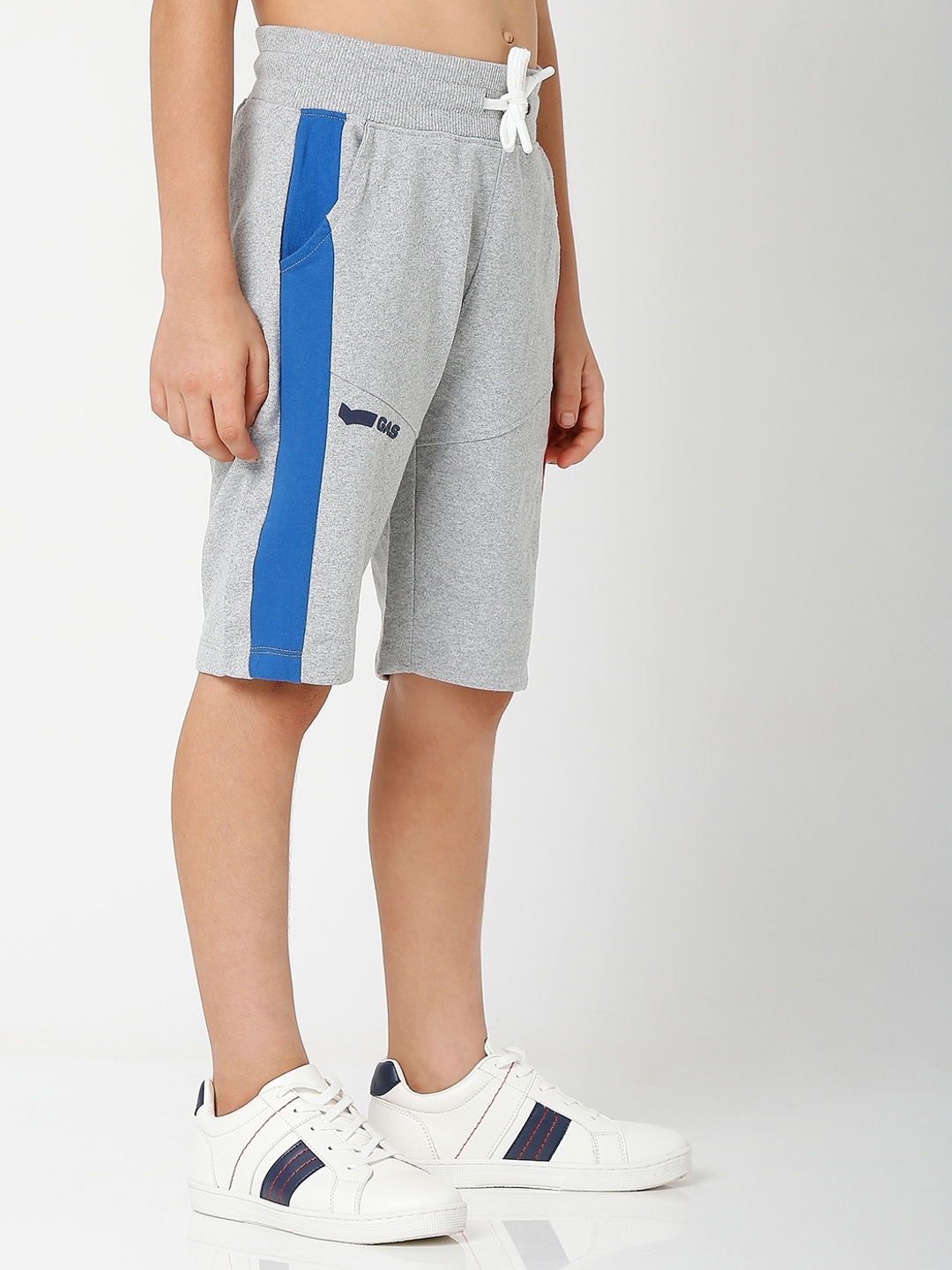 Boy's Heathered Knit Shorts with Contrast Panels