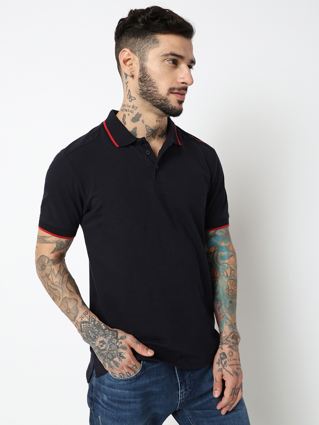 Regular Fit Half Sleeve Solid Polo T-Shirt