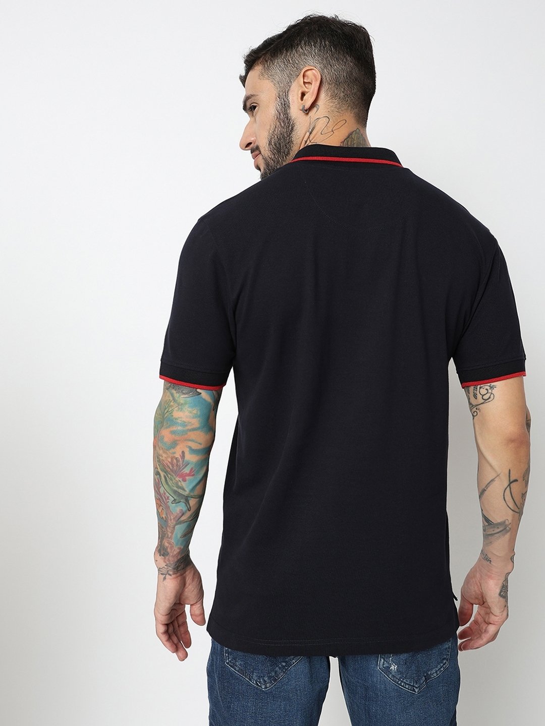 Regular Fit Half Sleeve Solid Polo T-Shirt